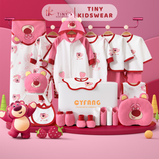 Set Đồ Sơ Sinh, Quà Tặng Đầy Tháng Bé Trai Bé Gái Hình Gấu Dâu [DSN003]