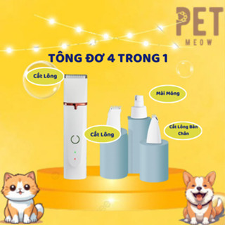 Tông đơ chó mèo, tông đơ cạo lông chó mèo, tông đơ cắt lông chó mèo 4 trong 1