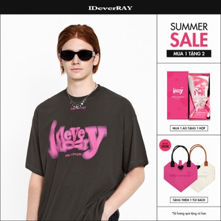  Áo thun unisex cao cấp chính hãng IDEVERRAY Signature Hình In Đổi Màu form oversize chất liệu cotton-200gsm