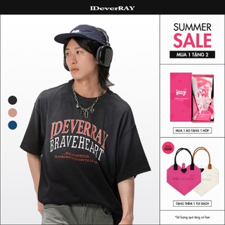 Áo thun unisex cao cấp chính hãng IDEVERRAY BraveHeart form oversize chất liệu cotton - 260gsm