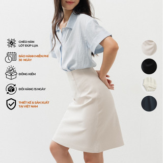 Váy middle lưng cao chữ A THEKAT.SHOP chất liệu chéo hàn mịn mềm mại co dãn nhẹ, ít nhăn và thấm hút mồ hôi tốt