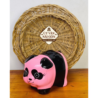 Heo đất handmade gấu trúc hồng M