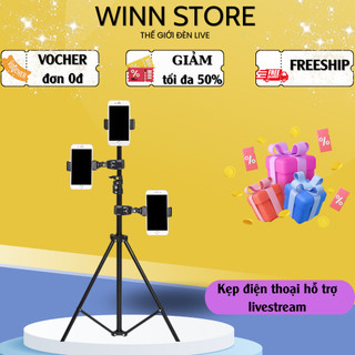 Kẹp điện thoại hỗ trợ livestream, quay video tik tok, cho nhiều thiết bị cùng lúc[ giao hoả tốc]