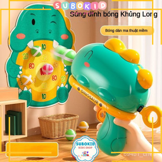 [Tặng 6bóng+bia] Súng bắn bóng dính khủng long, đồ chơi ném bóng dính kèm bảng phi tiêu mục tiêu cho bé vui chơi Subokid