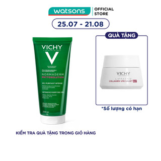 Gel Rửa Mặt Vichy Normaderm Phytosolution Purifying Giàu Khoáng Và Pribiotic Giúp Làm Sạch Sâu 200ml