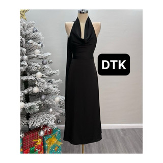 Đầm maxi lụa yếm cổ đỗ (kèm ảnh thật ở cuối)