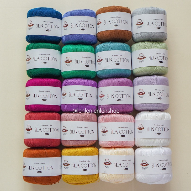 Sợi Lụa Silk Cotton-Sợi Móc Áo, Váy [Len Lẻn Lèn Len Shop]