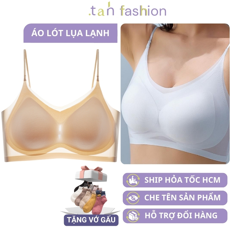 Áo Ngực Thể Thao Bằng Lụa Lạnh Siêu Mỏng Nhẹ, Áo Lót Không Gọng Thép Không Đường May Nhiều Màu Thoáng Mát TAH Fashion