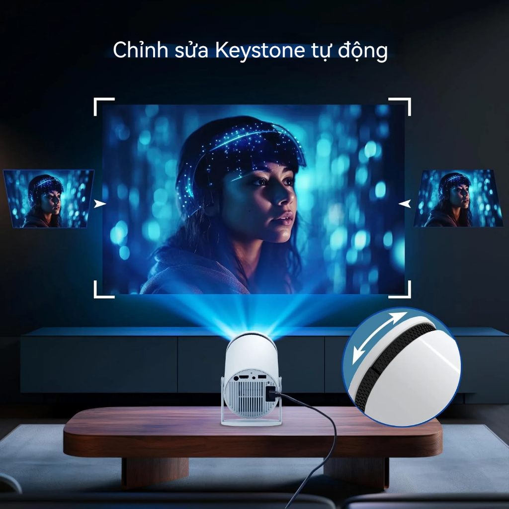 Máy chiếu Mini HY300 Full HD 1080P 4K android12 Bluetooth WiFI6 độ sáng 8000 lumens cho điện thoại laptop máy chiếu phim | BigBuy360 - bigbuy360.vn