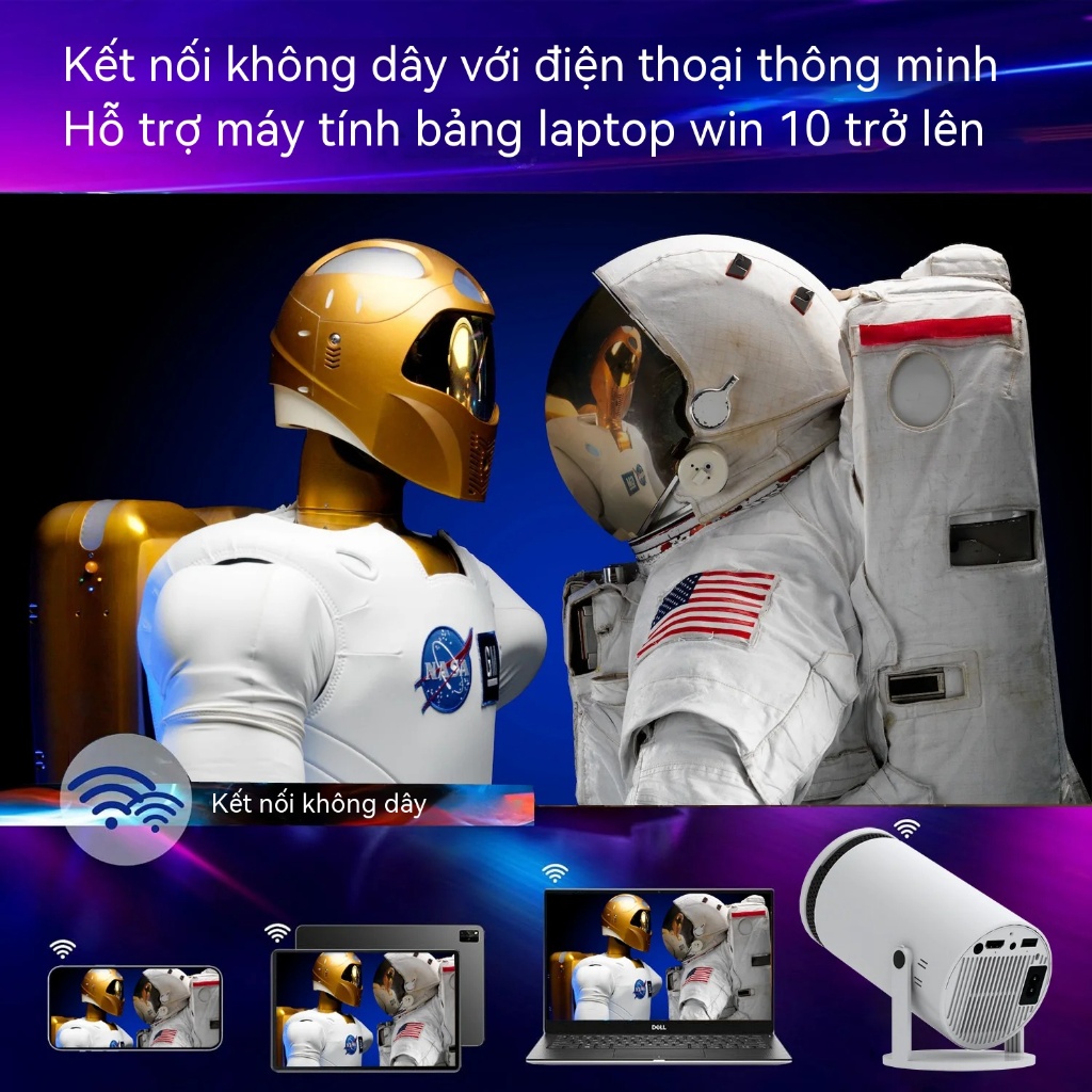 Máy chiếu Mini HY300 Full HD 1080P 4K android12 Bluetooth WiFI6 độ sáng 8000 lumens cho điện thoại laptop máy chiếu phim | BigBuy360 - bigbuy360.vn