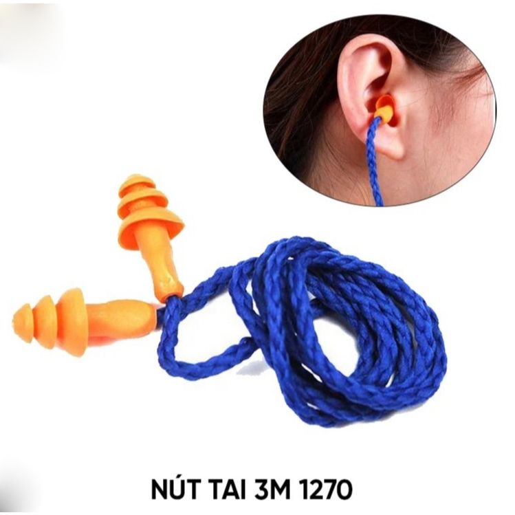 NÚT BỊT TAI CHỐNG ỒN, BỊT TAI CHỐNG ỒN SIÊU CÁCH ÂM GIẢM TIẾNG ỒN. NÚT BỊT TAI CHỐNG ỒN 3M 1270