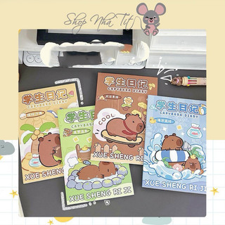 Sổ tay Journal sổ nhật kí hoạ tiết chuột lamg nước capybara dễ thương
