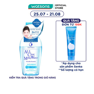 Nước Sữa Tẩy Trang Senka All Clear Milky Water Nourish Hai Lớp 230ml