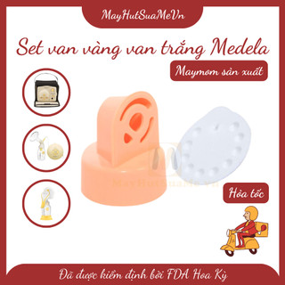 Set van vàng + van trắng Maymom - Dùng cho máy hút sữa Medela Pump, Medela Swing đơn, Medela Harmony