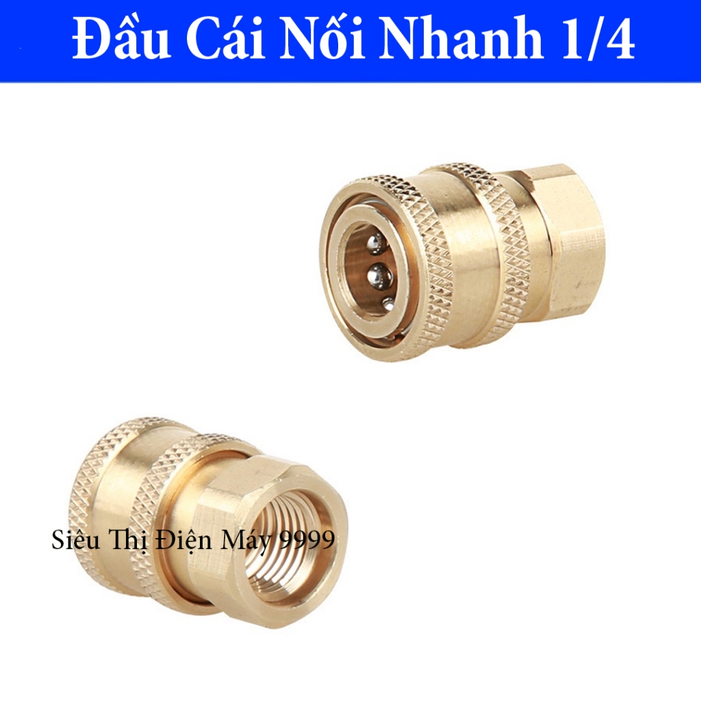 Bộ khóa cần xịt rửa vệ sinh máy lạnh điều hòa có gắn khớp nối 1/4inch (14mm), phụ kiện máy rửa xe