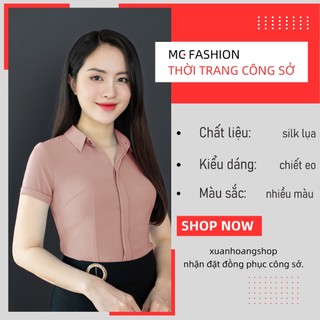 Áo Sơ Mi Công Sở Nữ Cộc Tay Hồng Mc Fashion a208