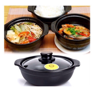 Nồi đất đỉnh sứ PAN tráng men nắp kính chống dính nhiều kích thước - Kho cá, thịt, nấu mì cay