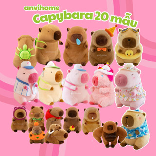 Gấu bông kèm chăn Capybara ANVIHOME Đeo Balo Rùa Xanh,Capybara hồng Chuột Lang nước Nhồi Bông Mini và To Chảy Nước Mũi