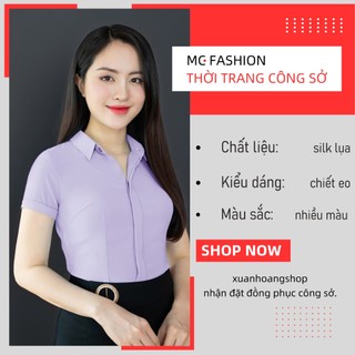 Áo Sơ Mi Nữ Công Sở Tay Ngắn Tím Mc Fashion a208