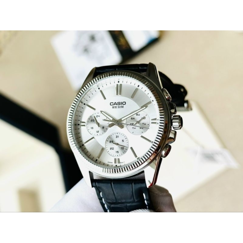 [Chính Hãng 100%] Đồng Hồ Casio Nam MTP-1375D-7A2 (1375) Máy Pin (Quartz) Mặt Tròn Siz 42mm Dây Da Đ
