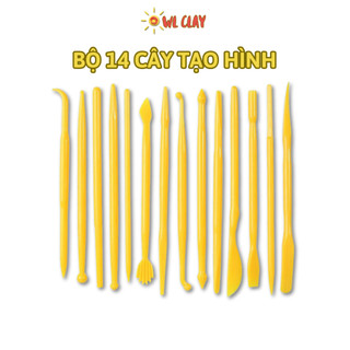 Bộ 14 cây tạo hình đất sét có 28 đầu khác nhau, fondant dụng cụ tạo hình handmade thủ công DIY