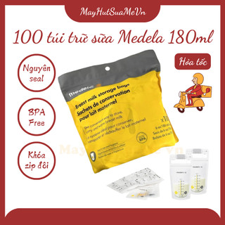 Túi trữ sữa Medela 180ml - 2 khóa zip chống chảy chống tràn - túi zip niêm phong 100 cái