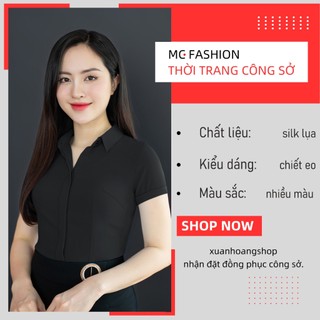 Áo Sơ Mi Nữ Đen Cộc Tay Mc Fashion a208