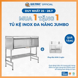  Tủ kệ inox đa năng Jumbo, inox không gỉ sét, có ngăn xếp chén dĩa