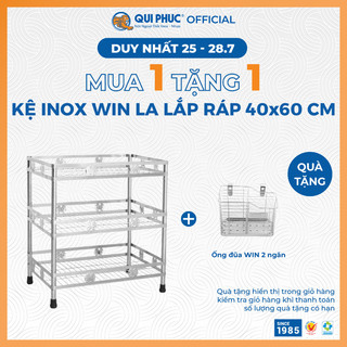  Kệ inox Win la lắp ráp, 40x60cm nhiều tầng, tiện lợi để úp chén dĩa, nồi, chảo
