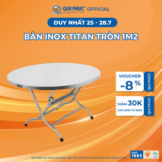  Bàn inox tròn TITAN 1m2, cạnh vuông an toàn khi sử dụng