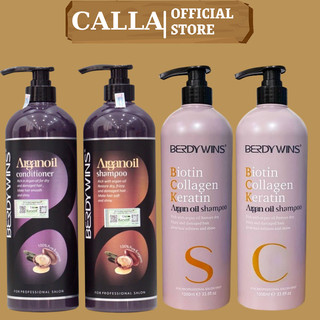 Dầu Gội Xả BERDYWINS ARGANOIL 1000ml * 2 Phục Hồi Kích Thích Mọc Tóc Siêu Mềm Hượt Hương Nước Hoa