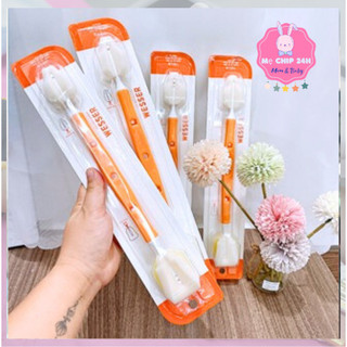 Cọ rửa bình sữa Wesser 2 đầu đa năng, dụng cụ vệ sinh bình sữa, núm ti cao cấp