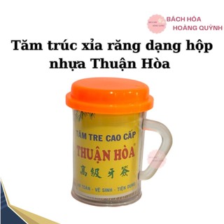 Tăm xỉa răng Thuận Hòa dạng hộp nhựa tiện lợi, tăm trúc xỉa răng, tăm tre xỉa răng.