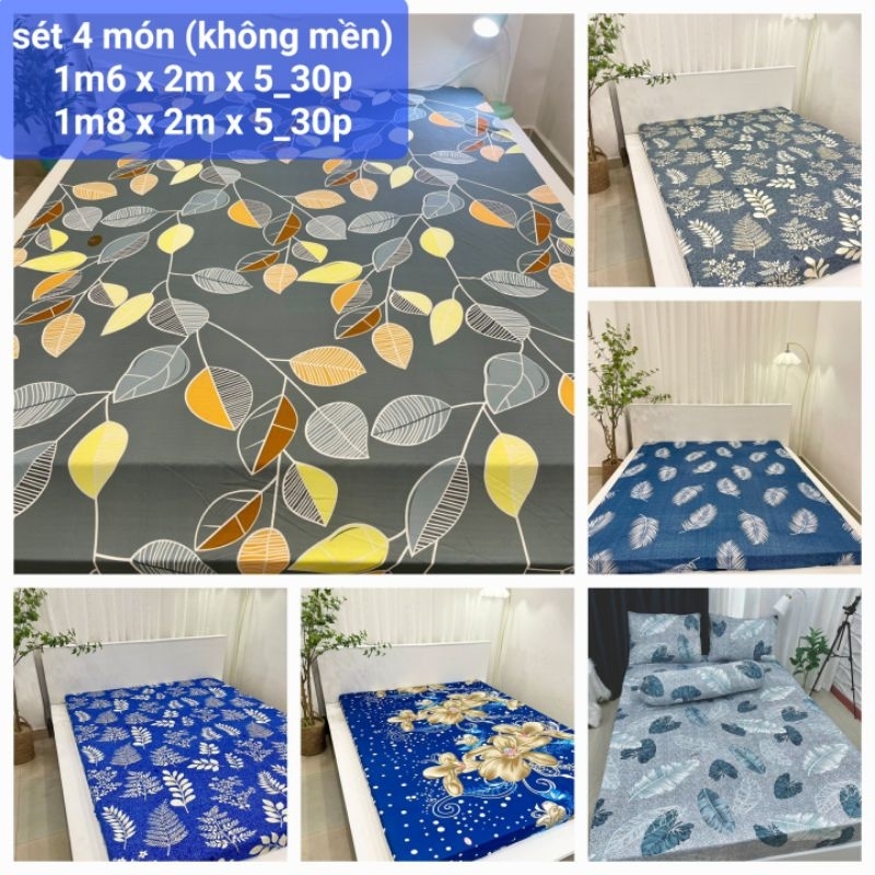 Bộ drap thun lạnh Hàn Quốc 4 món.( 1m6 và 1m8 x 2m x 5_30p)