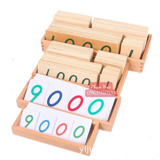 Thẻ số 1-9000 , bộ thẻ số 1-9000 , thẻ số montessori