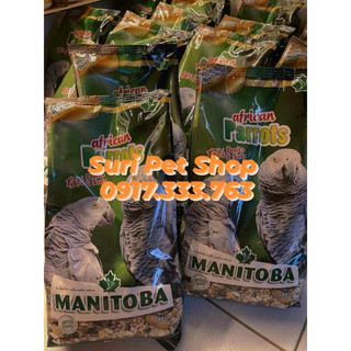 hạt trộn hoàn chỉnh AFRICAN PARROTS MANITOBA chuyên dành cho Vẹt Xám gói nguyên seal 2kg