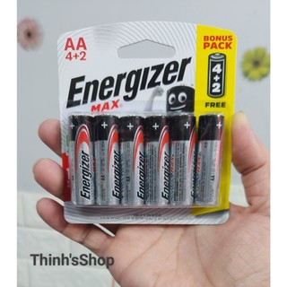 Vỉ 6 viên pin tiểu aa energizer max e91 bp 4+2 - hàng chính hãng có logo môi trường xanh