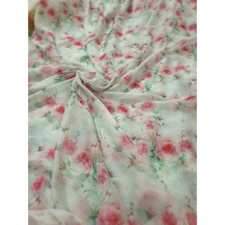 Vải Tơ Xước hoa hồng