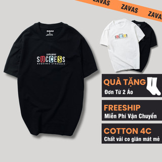 Áo thun nam cổ tròn SUCCESS chất vải cotton 4 chiều xuất xịn , mát mẻ, dày mịn sang trọng - ZAVAS