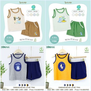 Bộ ba lỗ sát nách bé trai bamboo Dokma/ Judoby (6-36m) (DMB506 - DMB416 - DMB302 - JB158)