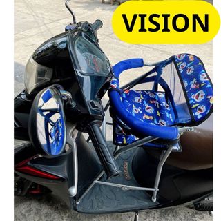 Ghế ngồi xe Vision cho bé ,ghế ga xếp sắt sơn tĩnh điện gấp gọn , ghế đi xe máy vision , ghế xe máy tay ga