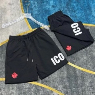 quần đùi nam icon in hông lá đỏ nhỏ mẫu mới sooc gió dù dsquared2 boy phố