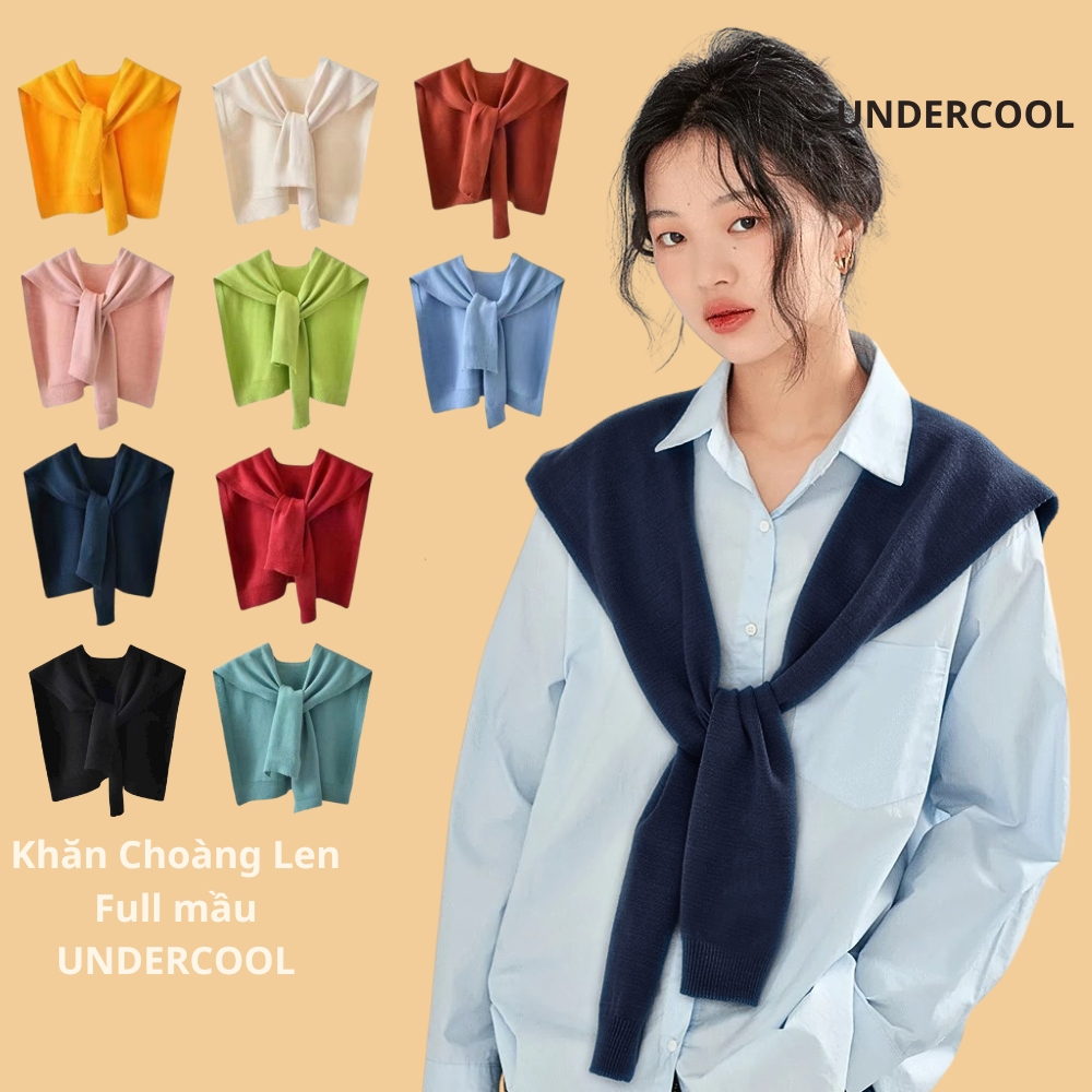 Khăn Choàng Len Dệt Nữ UNDERCOOL Phối Đồ Vào Mùa Đông Phù Hợp Với Mọi Lứa Tuổi Giả Áo Vắt Vai Choàng Vai, Màu Trơn  KC01