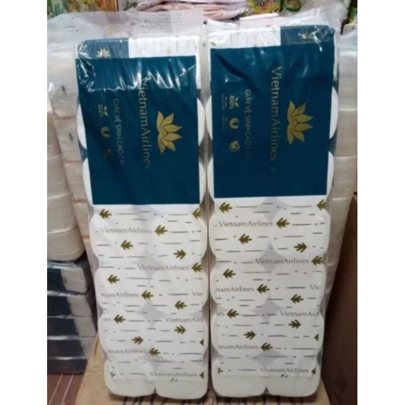 Giấy vệ sinh cuộn Airlines cuộn to 3 lớp dày mịn.