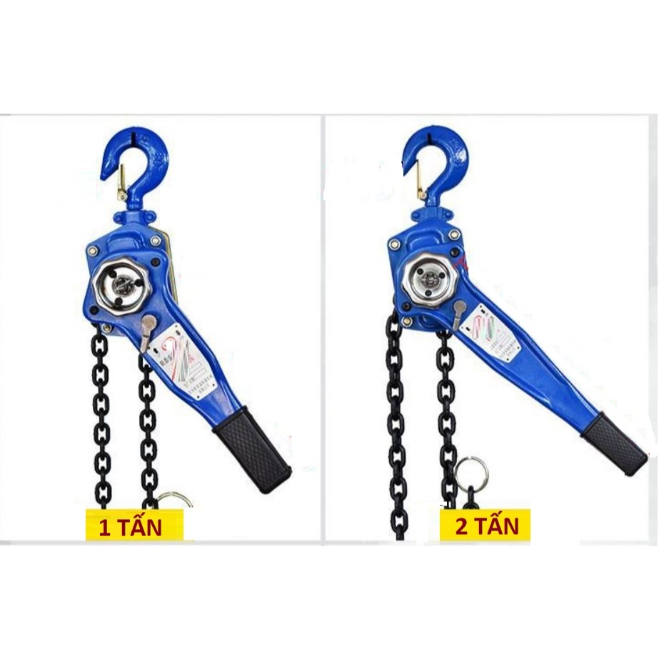  Pa lăng xích lắc tay Tời pa lăng kéo tay tải trọng 2 tấn cáp dài 1,5 mét 