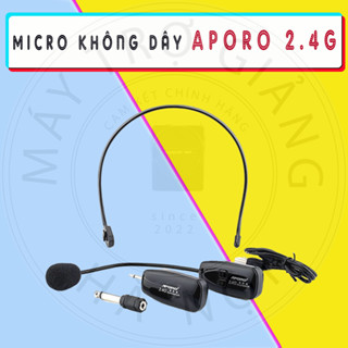  Micro không dây cao cấp APORO 2.4G dùng cho máy trợ giảng âm ly loa kéo... BẢO HÀNH 1 NĂM 