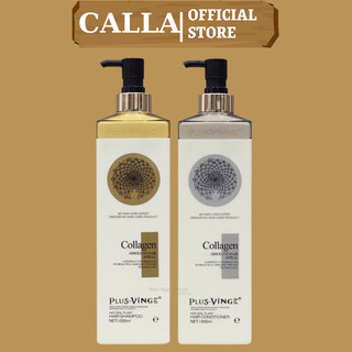 Dầu Gội Xả COLLAGEN VINGE PLUS 1000ml * 2 Chống Rụng Kích Mọc Tóc Phục Hồi Hư Tổn Hương Nước Hoa