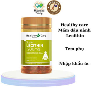 Mầm Đậu Nành Úc Healthy Care lecithin 1200mg Làm đẹp da, cải thiện sức khỏe 100 viên