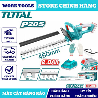 TOTAL Máy cắt hàng rào dùng pin 20V THTLI20461 (Cam kết Chính Hãng 100%)