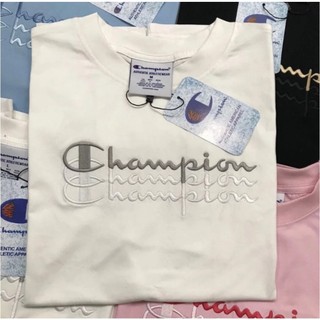 Áo Phông Champion Chữ Thêu Nổi Chất Liệu Cotton Cao Cấp - Áo Thun Champion Thêu Chữ Nổi Mẫu Mới Hottrend 2024